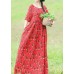 Chic o neck Half sleeve cotton linen dresses 2019 Inspiration red floral Traveling Dresses Summer