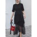 Women black cotton clothes patchwork tulle Maxi summer Dresses