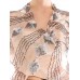 MORPHEW COLLECTION Blush Pink Silk Chiffon Scarf With Metallic Silver Sequins & Beads