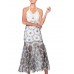 MORPHEW COLLECTION Black & White Silk Lined Gown Made From 1960'S Floral Daisy Lace