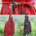 Women red floral cotton linen Tunics Organic Tutorials sleeveless daily summer Dress