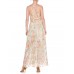 MORPHEW ATELIER Hand Painted Silk Lurex Fil Coupé  Chiffon Gown With Gold Chain Straps