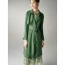 Green Belted 100% Tencel Midi Trench Coat