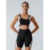 Black Contrast Panel Sport Shorts