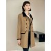 Contrast-Trim Double-Breasted Trench Coat