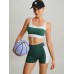 Green Contrast Line Workout Shorts 3 Green Contrast Line Workout Shorts 3