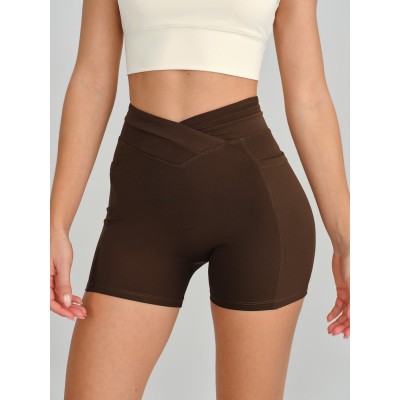 Coffee High Waisted Shorts 3