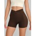 Coffee High Waisted Shorts 3