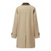 Contrast-Trim Trench Coat