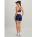 Navy Contrast Line Workout Shorts 3