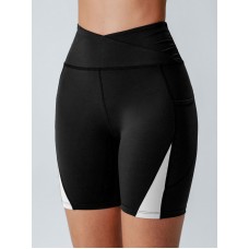 Black Contrast Panel Sport Shorts
