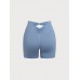 Light Blue Cut Out Shorts 3