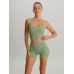 Light Green Cut Out Shorts 3