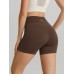 Coffee High Waisted Shorts 3