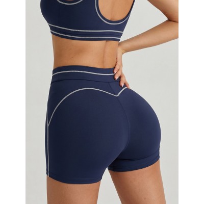 Navy Line Workout Shorts