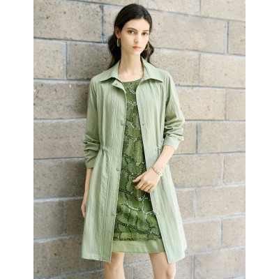 Sage Green Lyocel Trench Coat