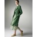 Green Belted 100% Tencel Midi Trench Coat