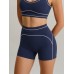 Navy Line Workout Shorts