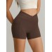 Coffee High Waisted Shorts 3