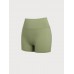 Green Cut Out Shorts 3