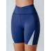 Navy Contrast Panel Sport Shorts