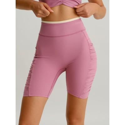 Pink Ruched Fitness Shorts 6