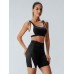Black Contrast Panel Sport Shorts