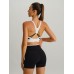 Black Contrast Front-Cross Sports Shorts 5 Black Contrast Front-Cross Sports Shorts 5