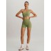 Green Cut Out Shorts 3