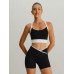 Black Contrast Front-Cross Sports Shorts 5 Black Contrast Front-Cross Sports Shorts 5