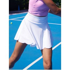 White Scallop Hem Skort