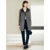 Contrast-Trim Double-Breasted Trench Coat