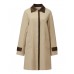 Contrast-Trim Trench Coat