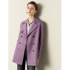 Vintage Lapel Belted Short Trench Coat Vintage Lapel Belted Short Trench Coat