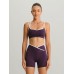 Purple Contrast Front-Cross Sports Shorts 3