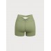 Green Cut Out Shorts 3