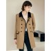 Contrast-Trim Double-Breasted Trench Coat