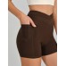 Coffee High Waisted Shorts 3