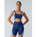 Navy Contrast Panel Sport Shorts