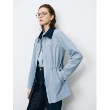 Blue Waist-Defining Vintage Trench Coat Blue Waist-Defining Vintage Trench Coat