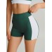 Green Contrast Line Workout Shorts 3 Green Contrast Line Workout Shorts 3