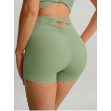 Light Green Cut Out Shorts 3