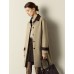 Contrast-Trim Trench Coat