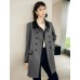Contrast-Trim Double-Breasted Trench Coat