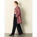 Red Plaid Straight Cut Midi Coat Red Plaid Straight Cut Midi Coat