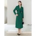Gathered Waist Double-Breasted Trench Coat