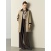 Contrast-Trim Trench Coat