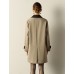 Contrast-Trim Trench Coat