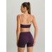 Purple Contrast Front-Cross Sports Shorts 3