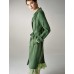Green Belted 100% Tencel Midi Trench Coat